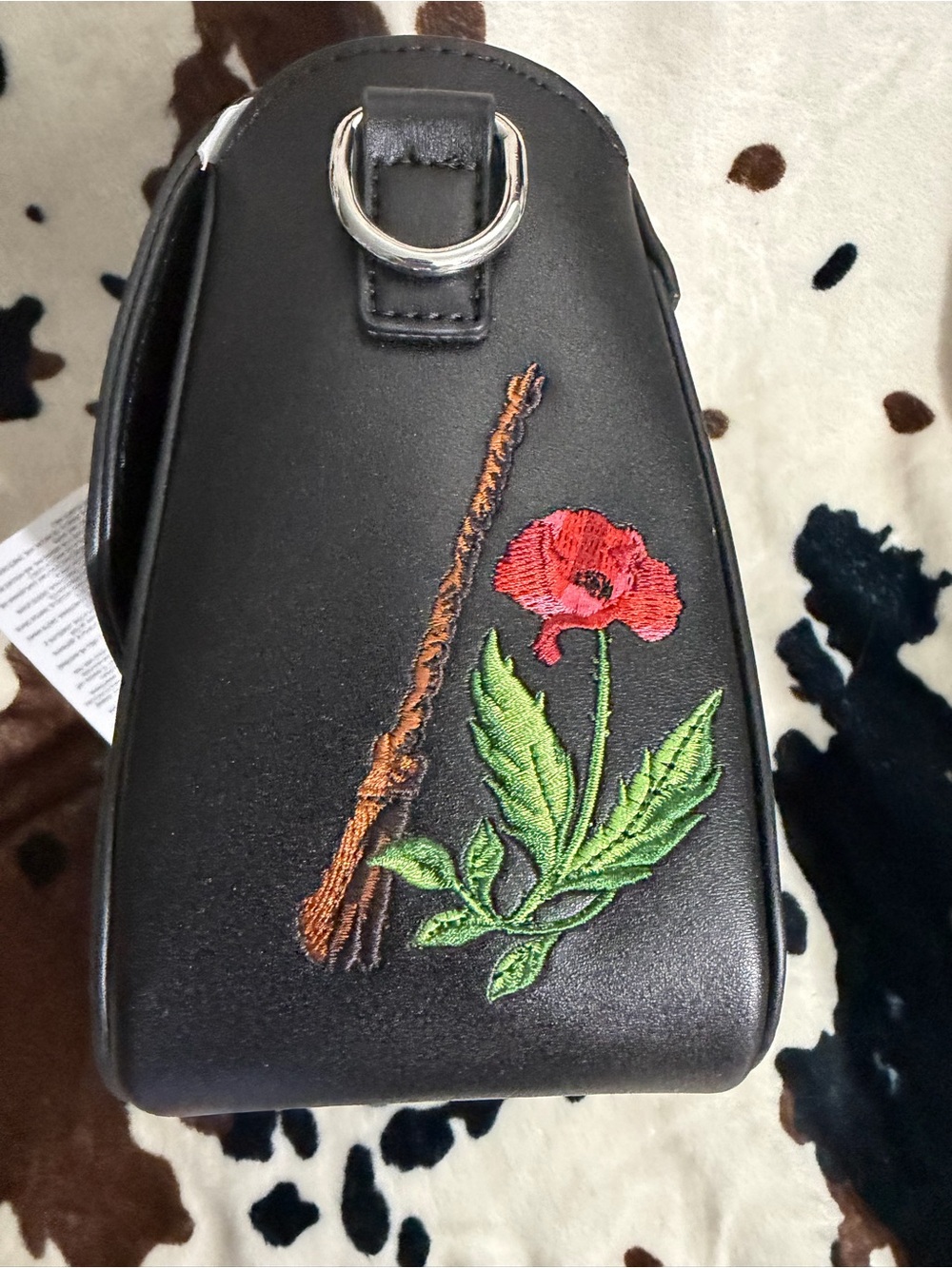 Loungefly Black 'I Feel Wicked' Embroidered Top-Handle Satchel - Picture 3 of 4